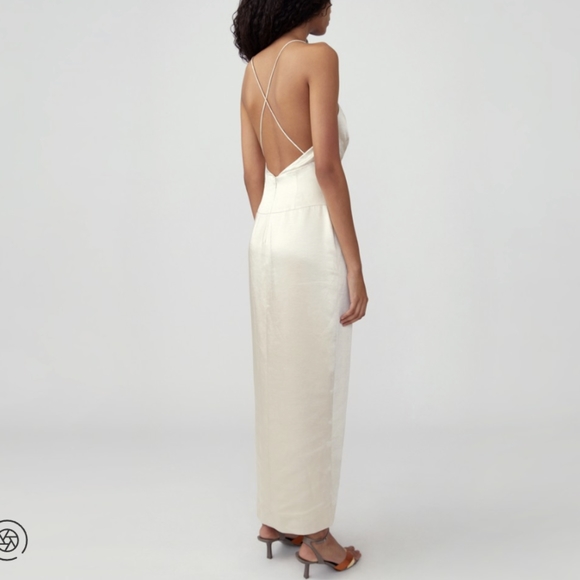 Fame and Partners Asymmetrical Draped Dress in white NWT - Picture 4 of 6